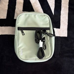 Brixley Sage Green Crossbody Bag with Black Strap Large bag